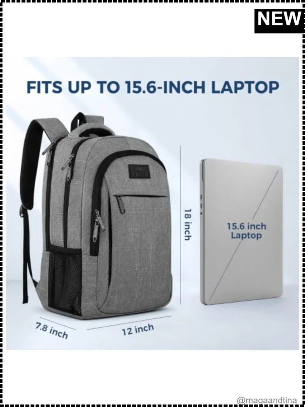 MATEIN Water Resistant Laptop Backpack 15.6 Inch Travel School Bag